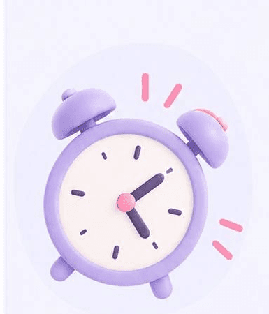 Illustration of a purple alarm clock