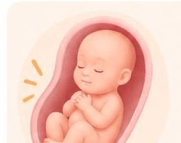 Illustration of a baby in the womb at 33 to 40 weeks